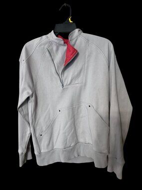 Vintage Member's Only Asymmetrical Zip Mock Neck Sweatshirt Gray Men's S
